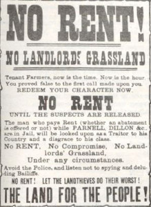 Land League Poster, 1880s